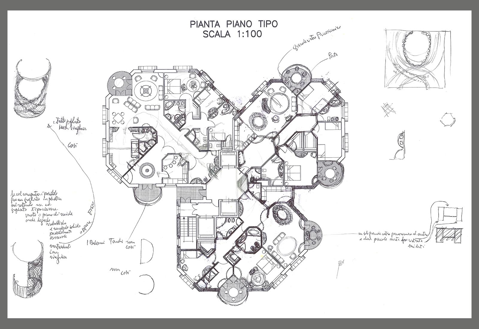 Cornice Plaza Doha - Plan scheme of the 1st tower